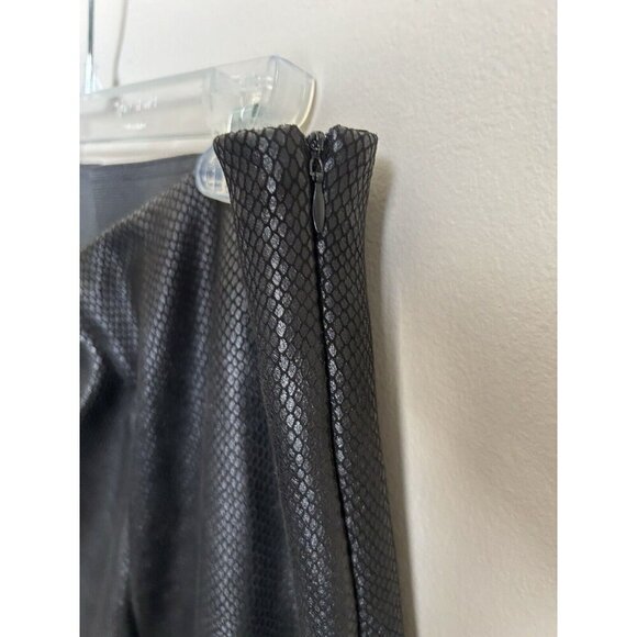 Tahari Faux Leather Black Snakeskin High Waisted Leggings Womens Size Large - Picture 6 of 8